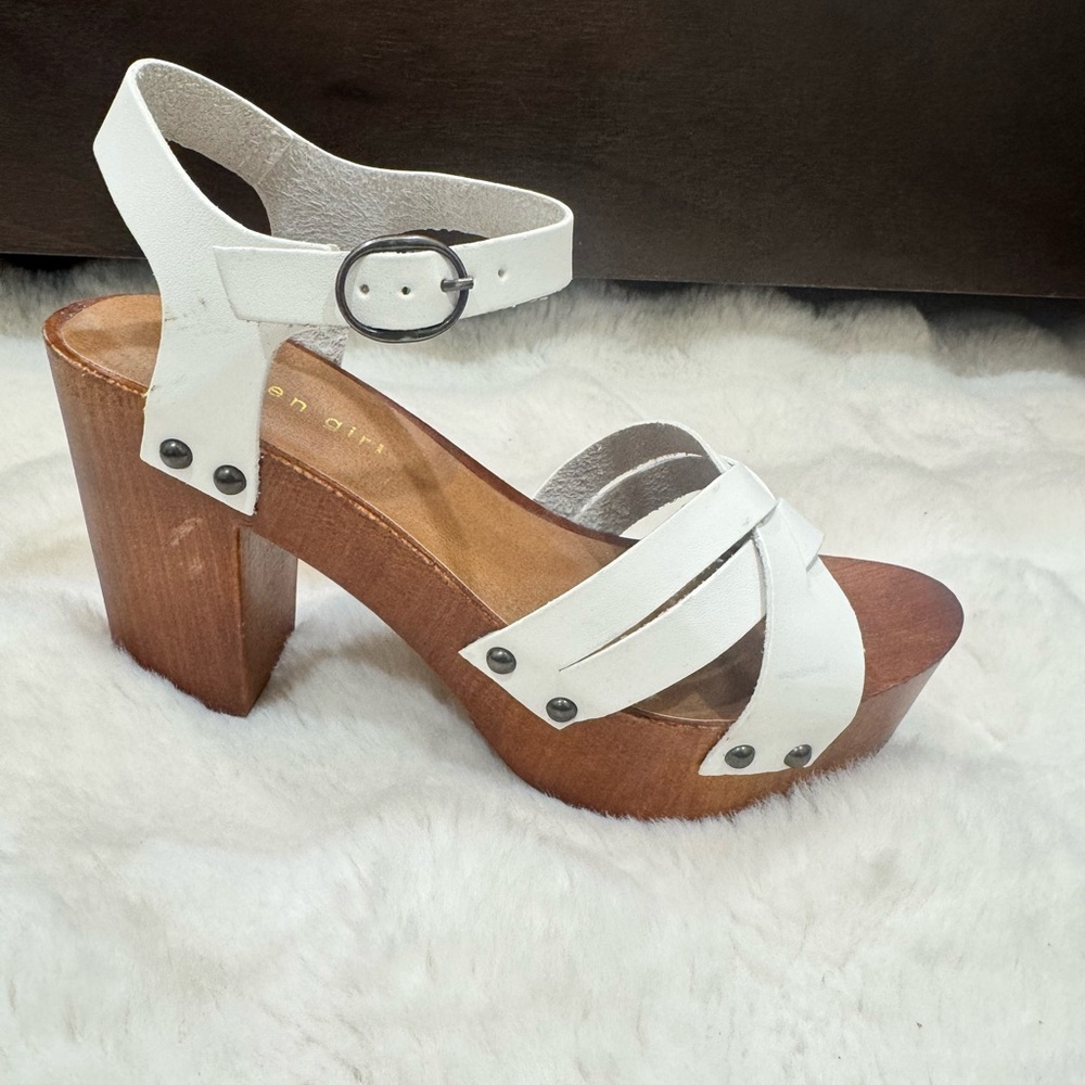 Madden Girl White Cross-Strap Sandals - Picture 2 of 7
